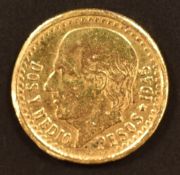 Mexico 1945 gold 2½ peso
