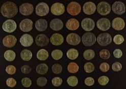 Imperial Roman coinage AD367-392 to include Gratian and Valentinian II, 47 bronze coins the