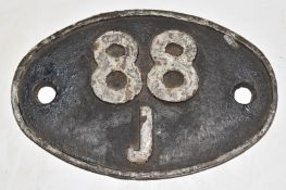 British Railways 88J cast iron shedplate for Aberdare South Wales, width 19cm