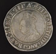Elizabeth I hammered shilling, 2nd issue 1560-1, cross crosslet mintmark, Seaby 2555, some