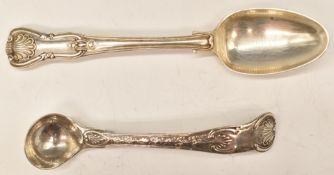 Victorian hallmarked silver King's pattern teaspoon, London 1849, together with an earlier