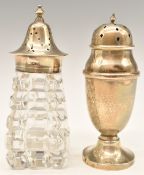 George V hallmarked silver sugar caster, Birmingham 1931, maker A L Davenport Ltd, height 13.5cm,