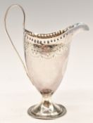 Georgian hallmarked silver pedestal cream jug with neoclassical decoration, London 1797, maker's