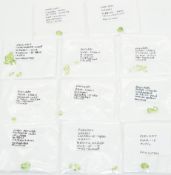 Thirty seven loose peridots including 4.8ct cushion cut, two 2.5ct heart cut, 2.1ct oval cut, 2.65ct