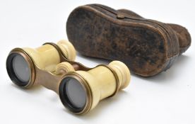 Ivory mounted opera glasses, in original case