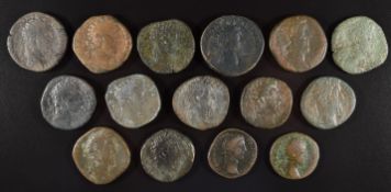 Roman Imperial coinage The Antonines AD138-193 Commodus fifteen various bronze coins including