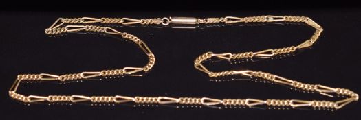 A 9ct gold necklace with barrel clasp, 5.4g, 44cm long