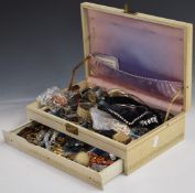 A collection of costume jewellery including marcasite brooch, agate pendant, coral necklace, coral