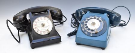 Two vintage telephones including black Bakelite example