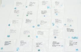 Sixty seven loose blue topaz including 6.8ct oval cut, 4.2ct mixed square cut, 3.8ct mixed round