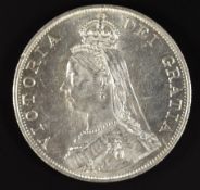 Victoria 1888 Jubilee head double florin, Seaby 3921 (NEF)