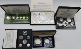 Five proof / uncirculated mint coin sets to include Canada, Guyana, British Virgin Islands, France