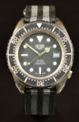 Heuer Professional gentleman’s diver's wristwatch ref. 980.023 with date aperture, luminous Mercedes