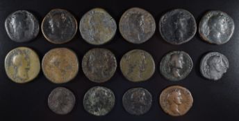 Roman Imperial coinage The Antonines AD138-193 Antoninus Pius sixteen bronze coins including