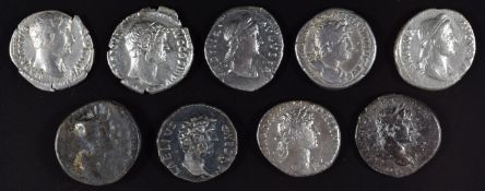 Roman Imperial coinage Adoptive Emperors AD96-138 nine various silver Denarius to include Hadrian