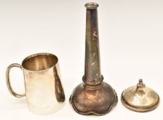 George V hallmarked silver christening mug of plain tapering form, Birmingham 1913, maker William