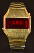 Hughes Aircraft Co President Solid State Digital Time Computer gentleman's wristwatch with red