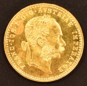 Austria 1915 gold one Ducat coin, 3.5g
