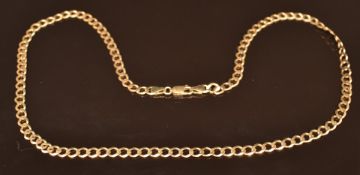 A 9ct gold curb link necklace, 7.7g, 44cm long