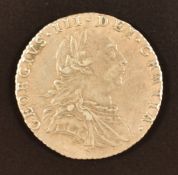 George III 1787 sixpence, no semee of hearts reverse, EF++