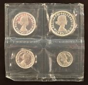 2001 Maundy coin set comprising 1d, 2d, 3d and 4d, in original leather pouch with certificate