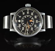 Lacher & Co Laco Durowe German military WW2 Luftwaffe navigator's wristwatch with luminous blued