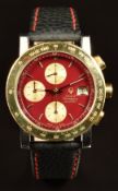 Girard Perregaux gentleman's automatic chronograph wristwatch ref. 7000 GBM with date aperture, gold