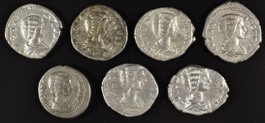 Roman Imperial coinage The Severan Dynasty AD193-235 Julia Domna seven various silver Denarius,