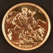 Elizabeth II 2017 gold full sovereign