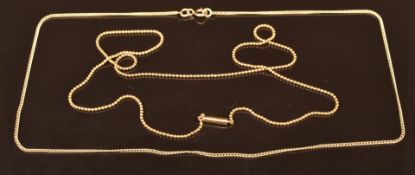 Two 9ct gold chains, one made up of tiny spheres, 6.1g