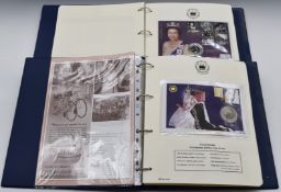 Two albums of 'The Queen's Coronation Jubilee' stamp and coin covers includes crowns, £5 coin and