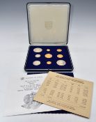 Jersey 1972 Royal Wedding Anniversary gold and silver proof cased coin set comprising £50, £25, £20,
