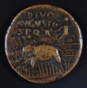 Roman Imperial coinage Julio Claudian Dynasty 27BC-AD14 Augustus bronze Sestertius commemorative