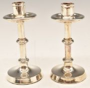 Pair George V hallmarked silver candlesticks, Birmingham 1916, maker Henry Clifford Davis, height