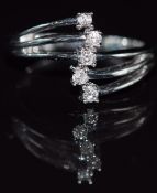 A 9k white gold ring set with diamonds, 4.4g, size N