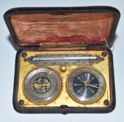Lutz Y Schulz Buenos Aires travelling compendium including barometer, compass and thermometer, in
