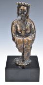 Bronze Japanese figure with signature verso, H28.5cm