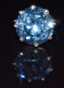 A 9ct gold ring set with topaz, 5.5g, size N