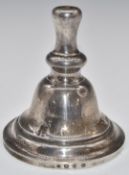 Victorian hallmarked silver bell shaped weight, Birmingham 1898, maker A & J Zimmerman Ltd, height