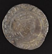 Henry VIII hammered groat, profile 2nd coinage, York Mint, Archbishop Thomas Wolsey TW rev (NVF)