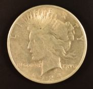 USA 1924 Peace dollar, GF