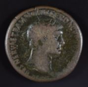 Roman Imperial coinage Adoptive Emperors AD96-138 Trajan bronze Sestertius rev SP Q R (Optimo