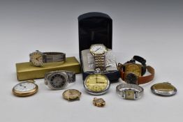 Eleven various pocket and wristwatches including a Primula 9ct gold ladies example, an Ingersoll