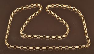 A 9ct gold belcher chain/ necklace, 7.4g, 52cm long