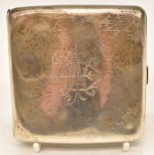 Edward VII hallmarked silver cigarette case, Birmingham 1909, maker's mark T W L & Co, length 8.5cm,
