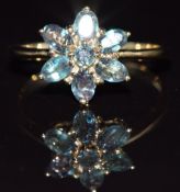 A 9ct gold ring set with topaz, 2.2g, size M