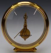 Jaeger LeCoultre skeleton desk clock ref .215.019 with 16 jewel eight day movement and two-tone gilt