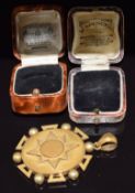 Victorian pinchbeck locket and two vintage jewellery boxes