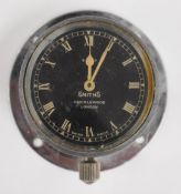 Smiths car or smilar clock with chrome angled surround/bezel, overall diameter 8cm