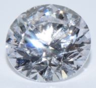 A loose 0.5ct faint pink round cut diamond, with GIA certificate
